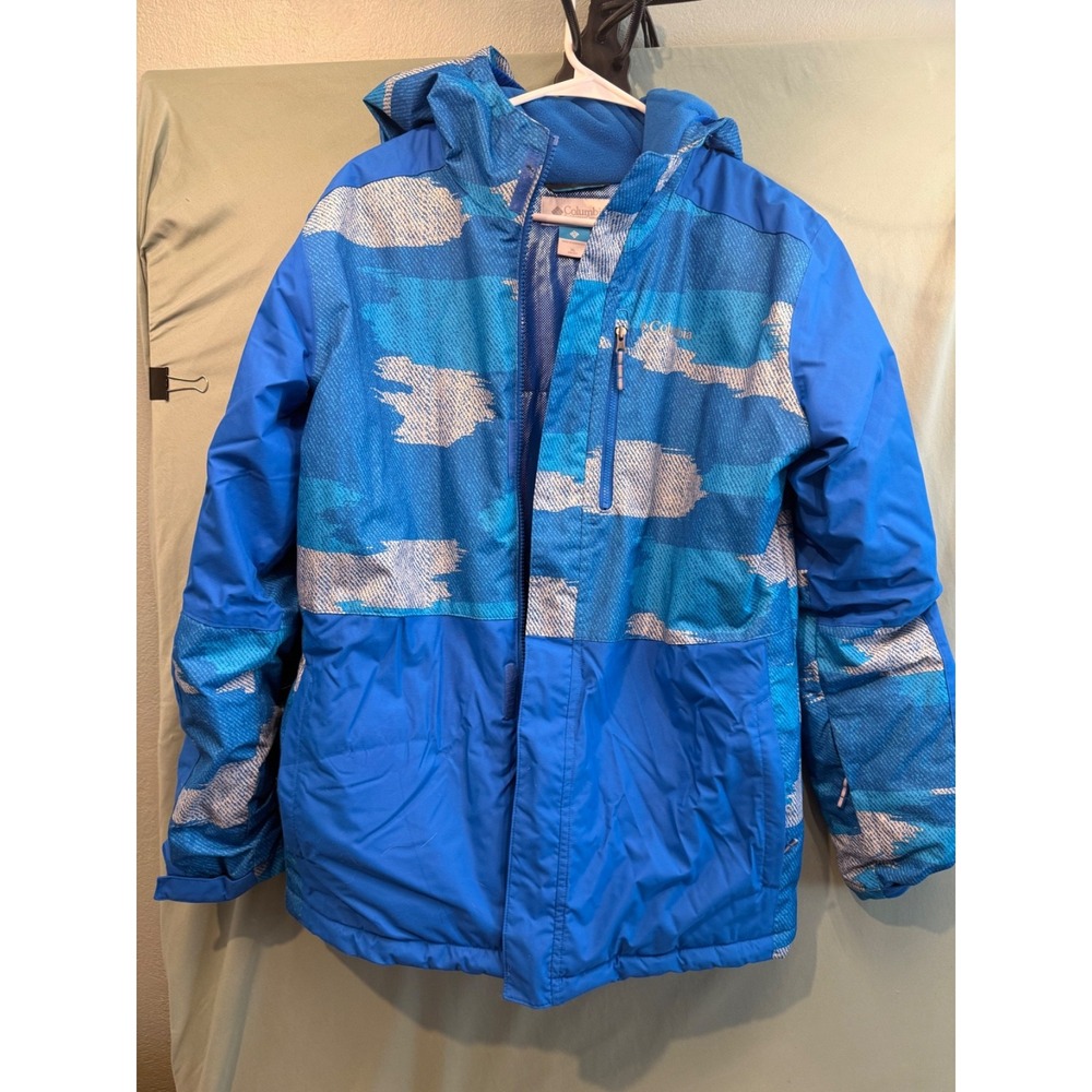 Columbia Youth XL (18-20) Omni-Heat Winter Jacket Hooded Blue Outgrown Camo